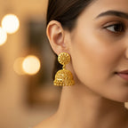Micro Gold Plated Sun Mandala Jhumka Earrings