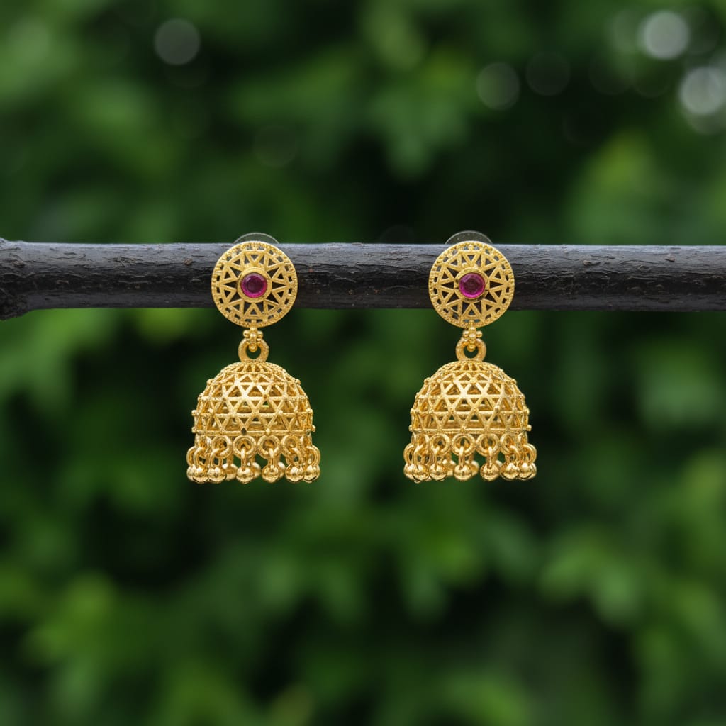 Micro Gold Plated Jhumka Earrings