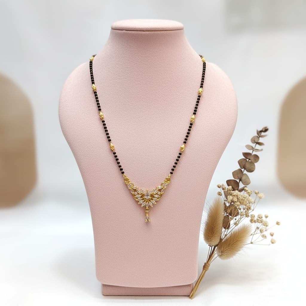Micro Gold Plated CZ  Pendant Mangalsutra