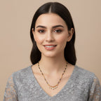 1 Gram Gold Mangalsutra with Diamond Charms