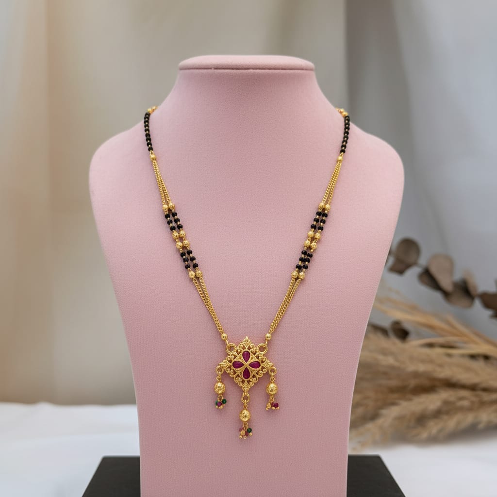 One Gram Gold Double Chain Mangalsutra