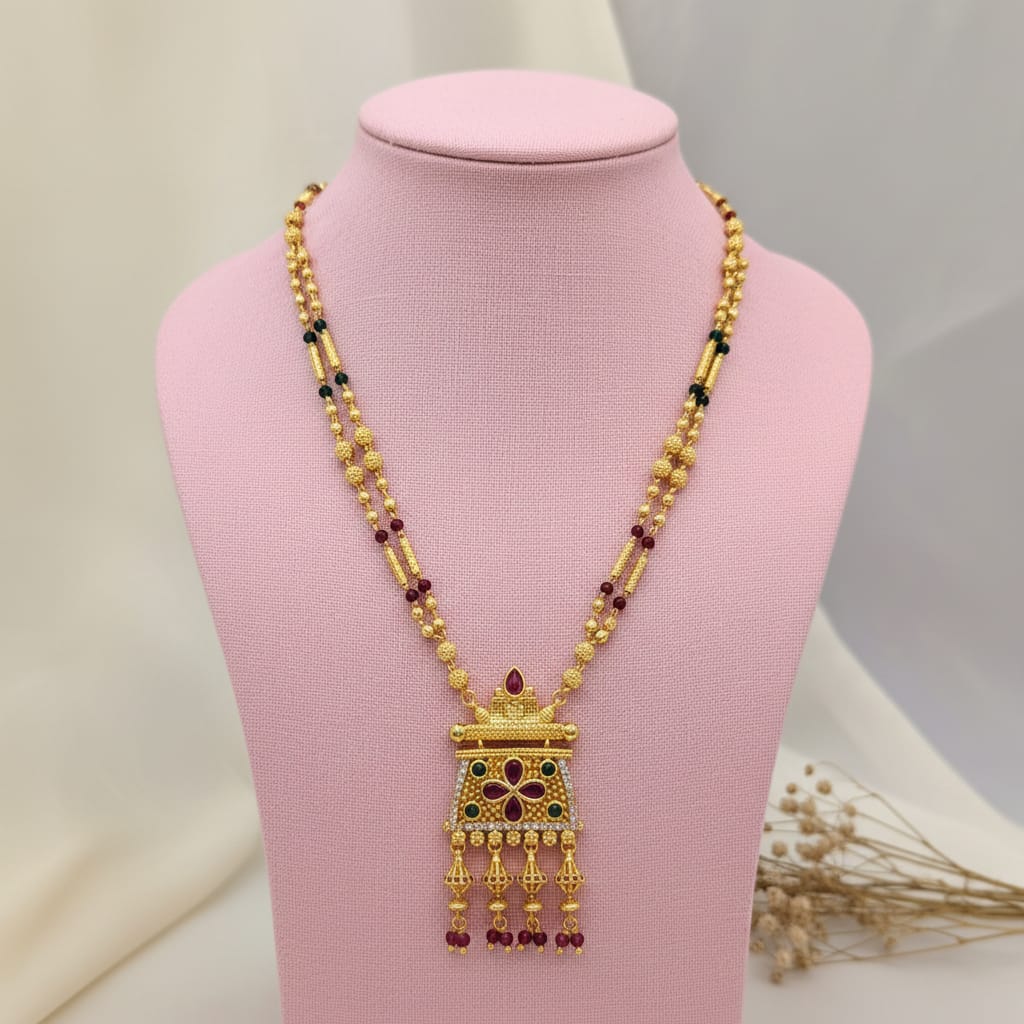 Micro Gold Plated Rajwadi Chain Pendant