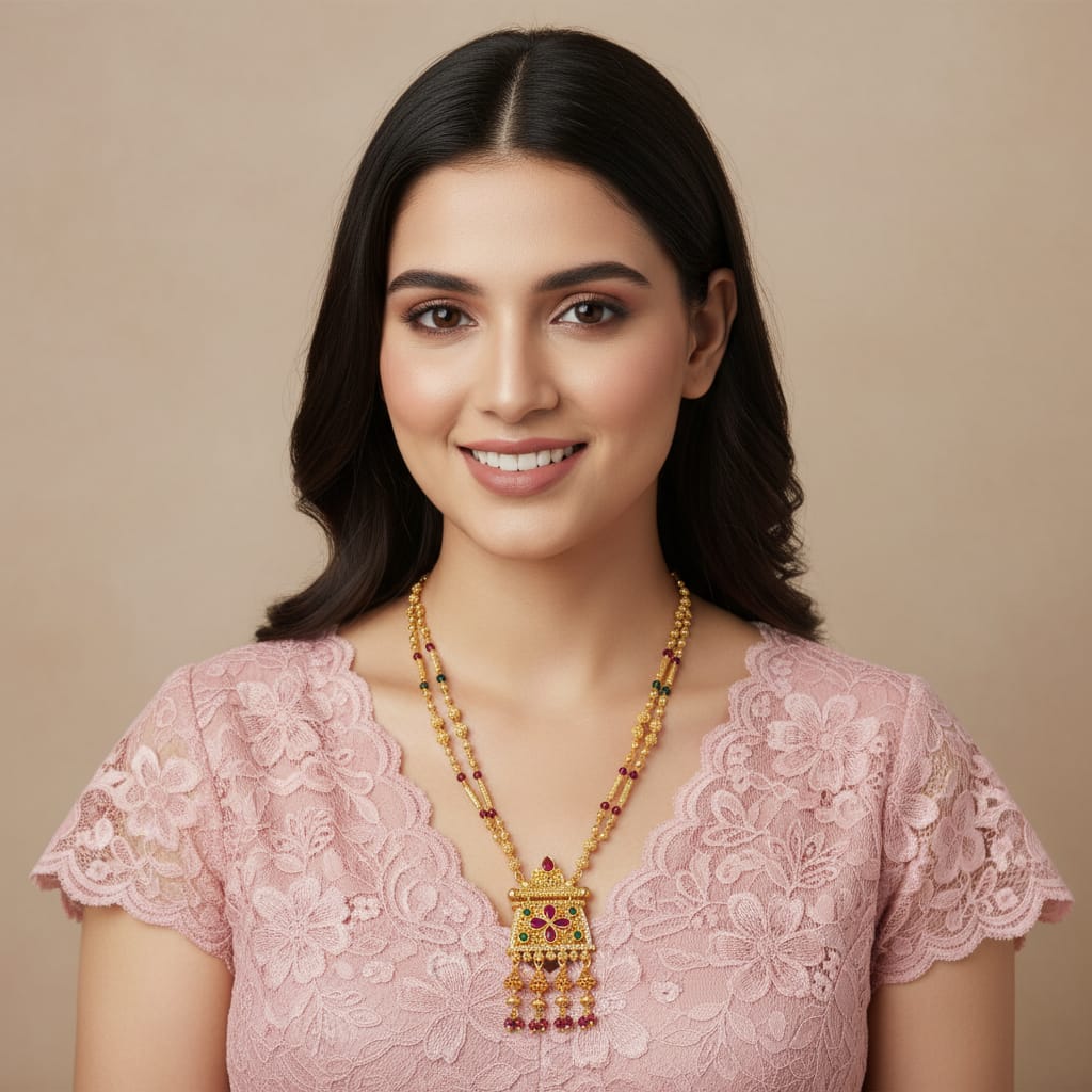 Micro Gold Plated Rajwadi Chain Pendant