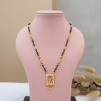 Gold-Plated Square Pendant Mangalsutra