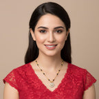1 Gram Gold Sunflower CZ Pearl Mangalsutra
