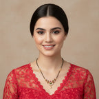 One Gram Gold Multicolour CZ Floral Mangalsutra
