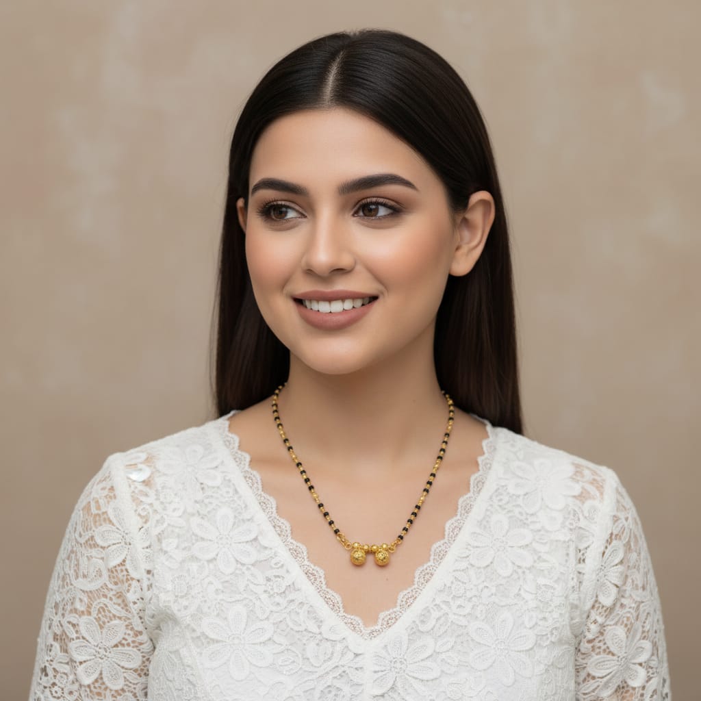 Micro Gold Plated Twin Ball Mangalsutra