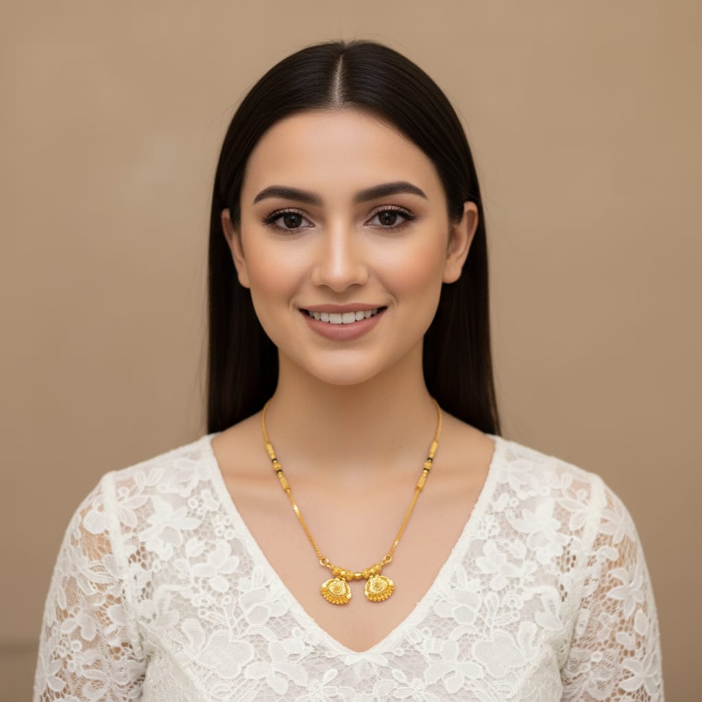 Gold-Plated Double Vati Micro Mangalsutra