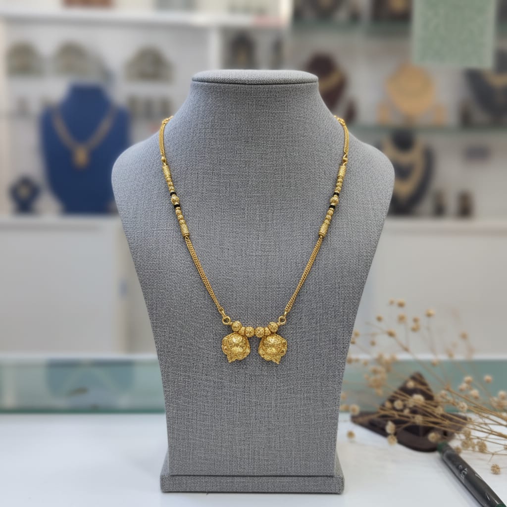 Micro Gold Forming Twin Vase Mangalsutra