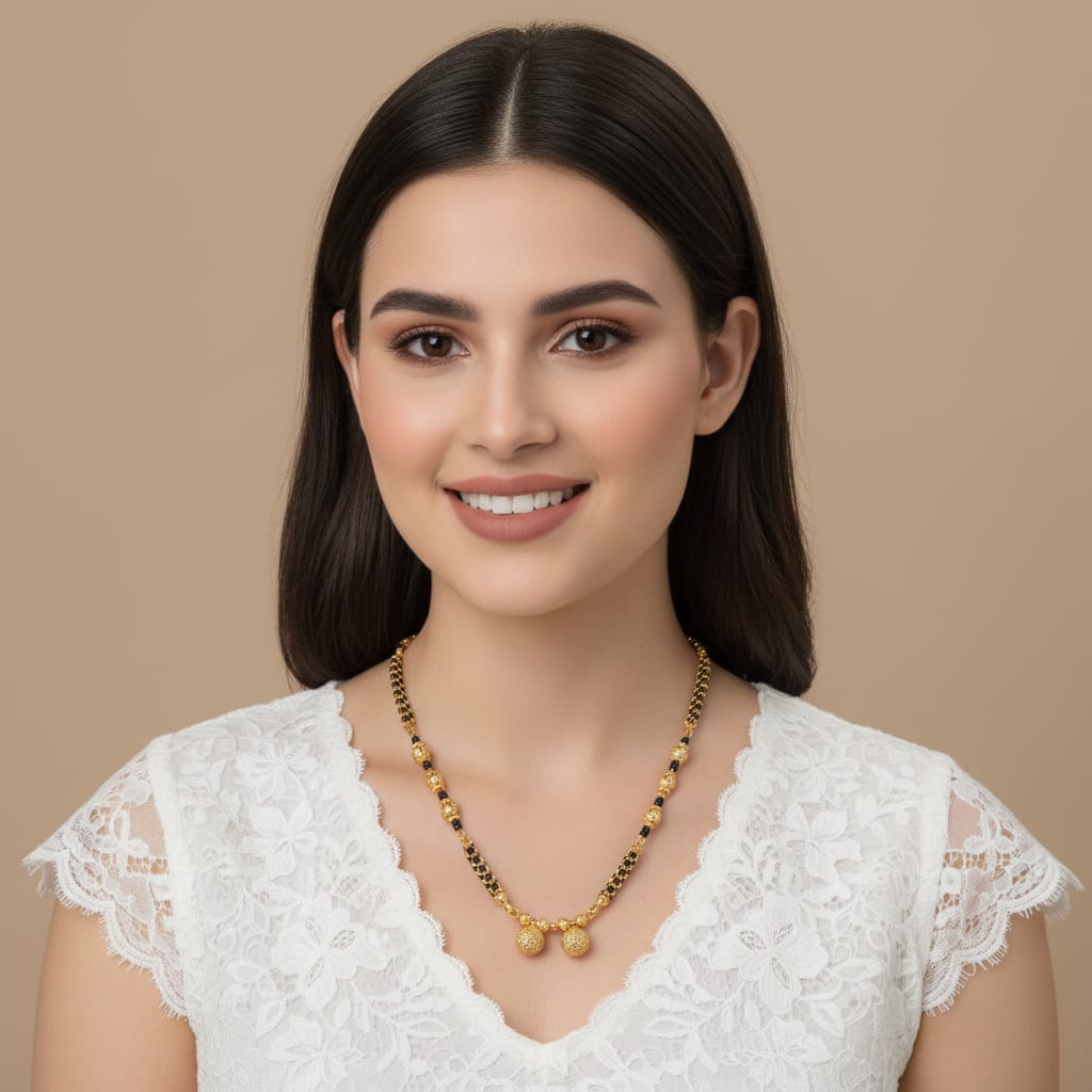 Gold-Plated Double Ball Vati Mangalsutra