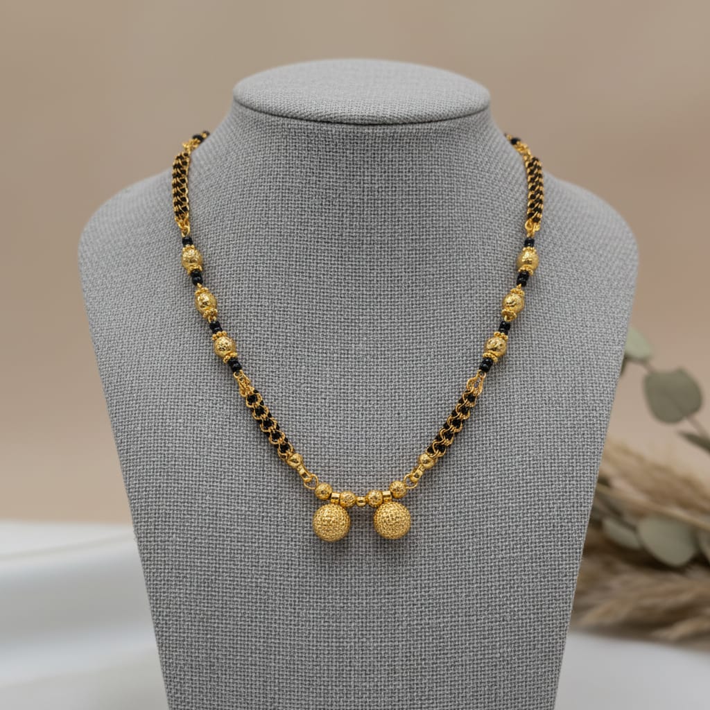 Gold-Plated Double Ball Vati Mangalsutra