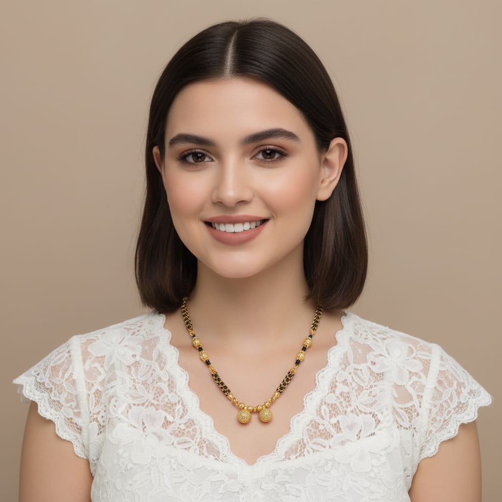 Gold-Plated Double Ball Vati Mangalsutra