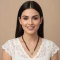 Micro Gold Plated Emerald CZ Floral Mangalsutra