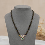 Micro Gold Plated Emerald CZ Floral Mangalsutra