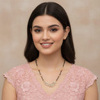 Micro Gold Plated Crescent CZ Mangalsutra