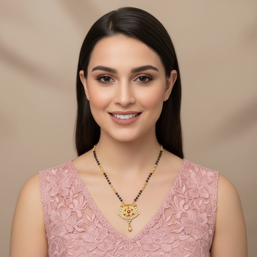 Micro Forming Sunburst CZ Mangalsutra