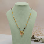 Gold-Plated CZ Peacock Feather Ruby Mangalsutra | One Gram Gold