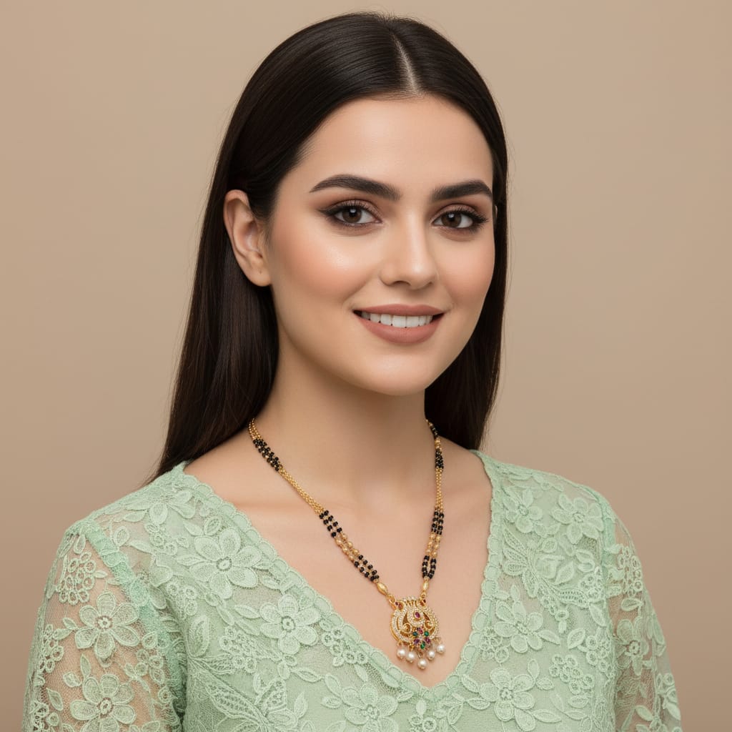 Micro Gold Plated Peacock CZ Mangalsutra