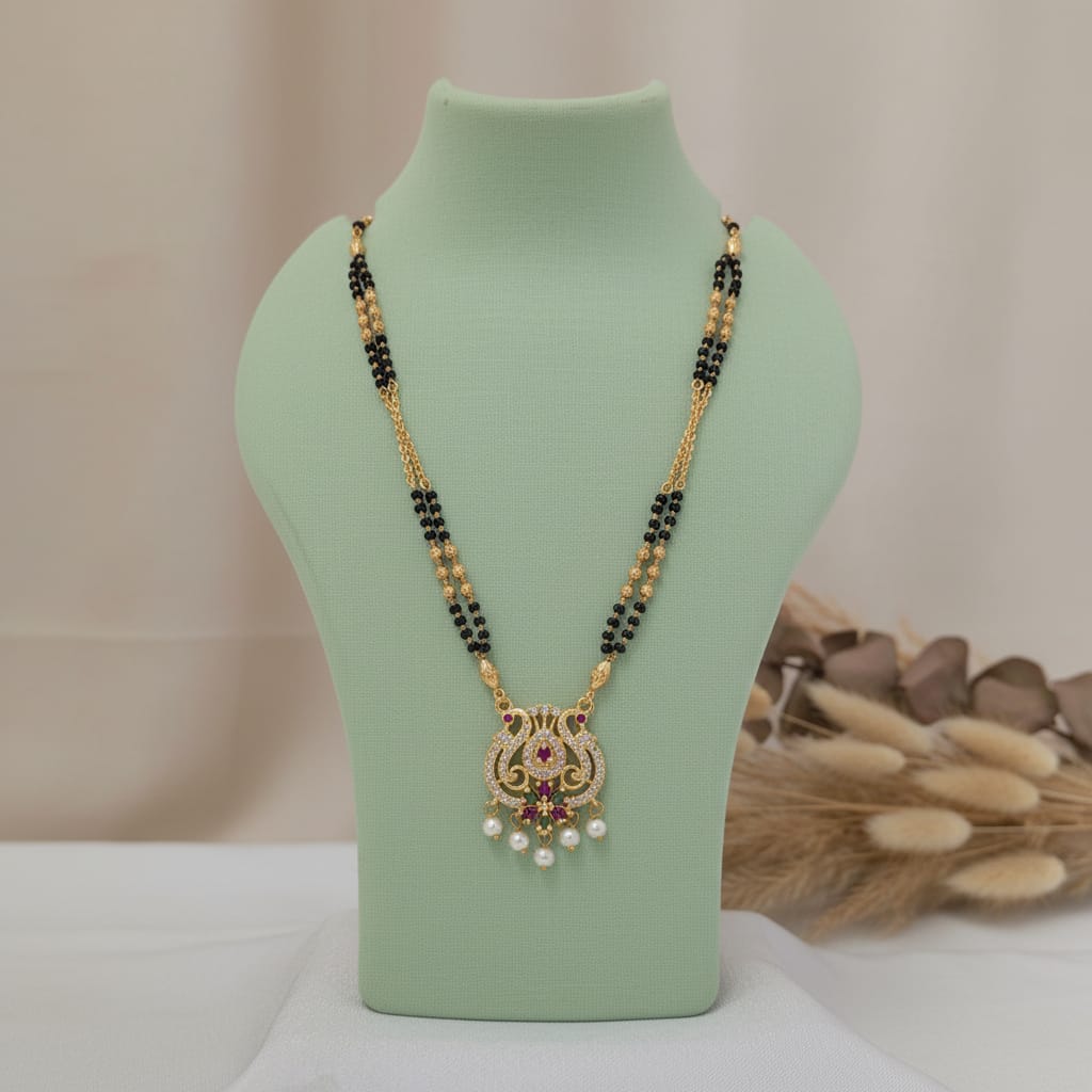 Micro Gold Plated Peacock CZ Mangalsutra