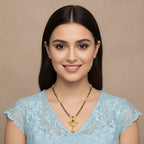 Gold-Plated Rajwadi Shield Mangalsutra