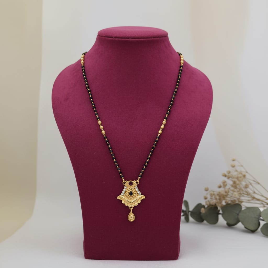 Gold-Plated Rajwadi Shield Mangalsutra