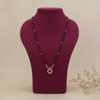 Delicate Gold Mangalsutra with Ruby CZ Pendant