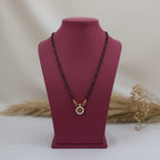Delicate Gold Mangalsutra with Ruby CZ Pendant