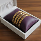One Gram Gold Antique Engraved Bangles