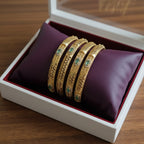 One Gram Gold Polki Style Filigree Bangles