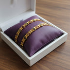One Gram Gold Matte Floral Bangles