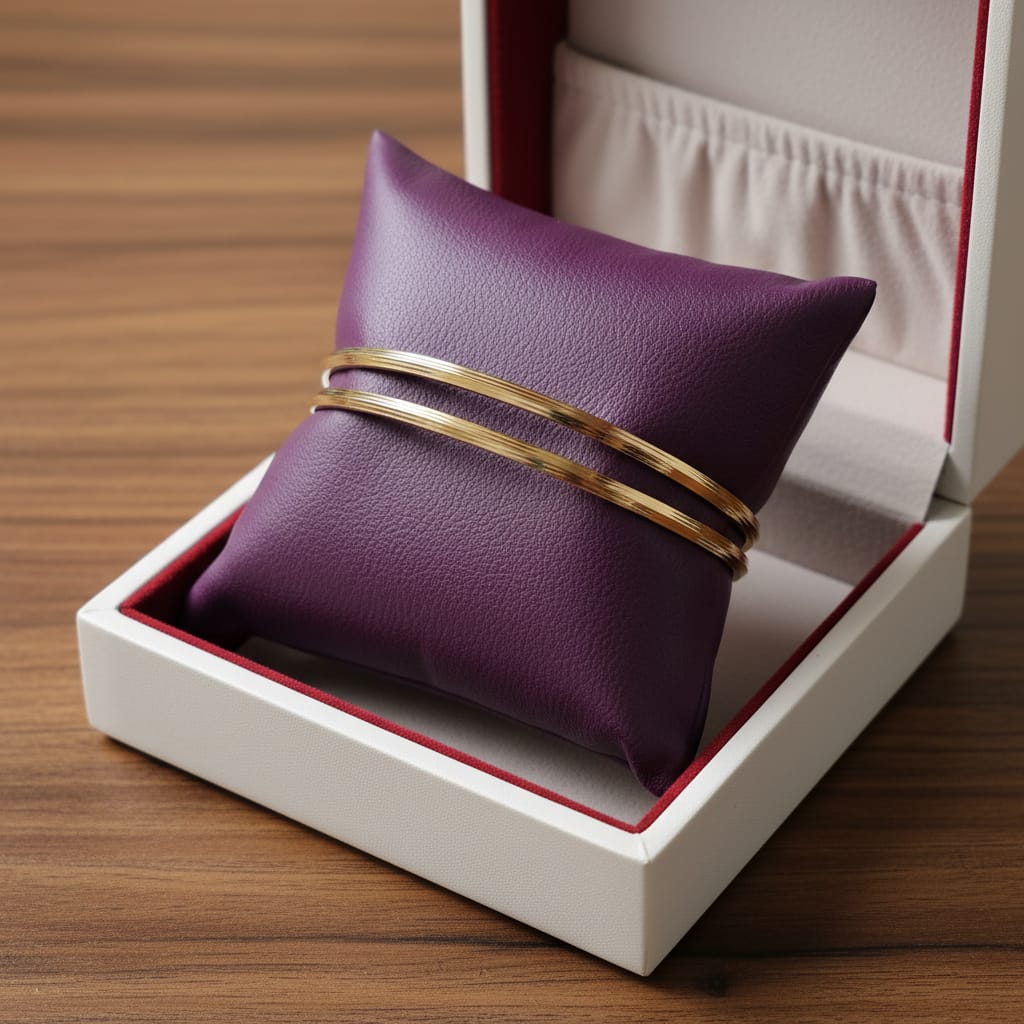 One Gram Gold Multi-Line Grooved Bangles