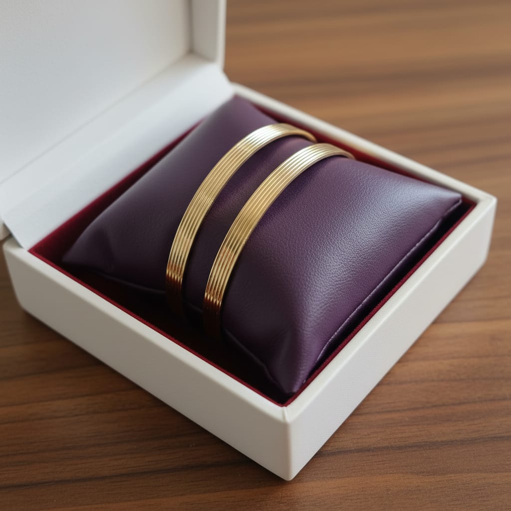 1 Gram Gold Ribbed Bangles