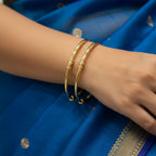 1 Gram Gold Ball Accent Kada Bangles – Pair