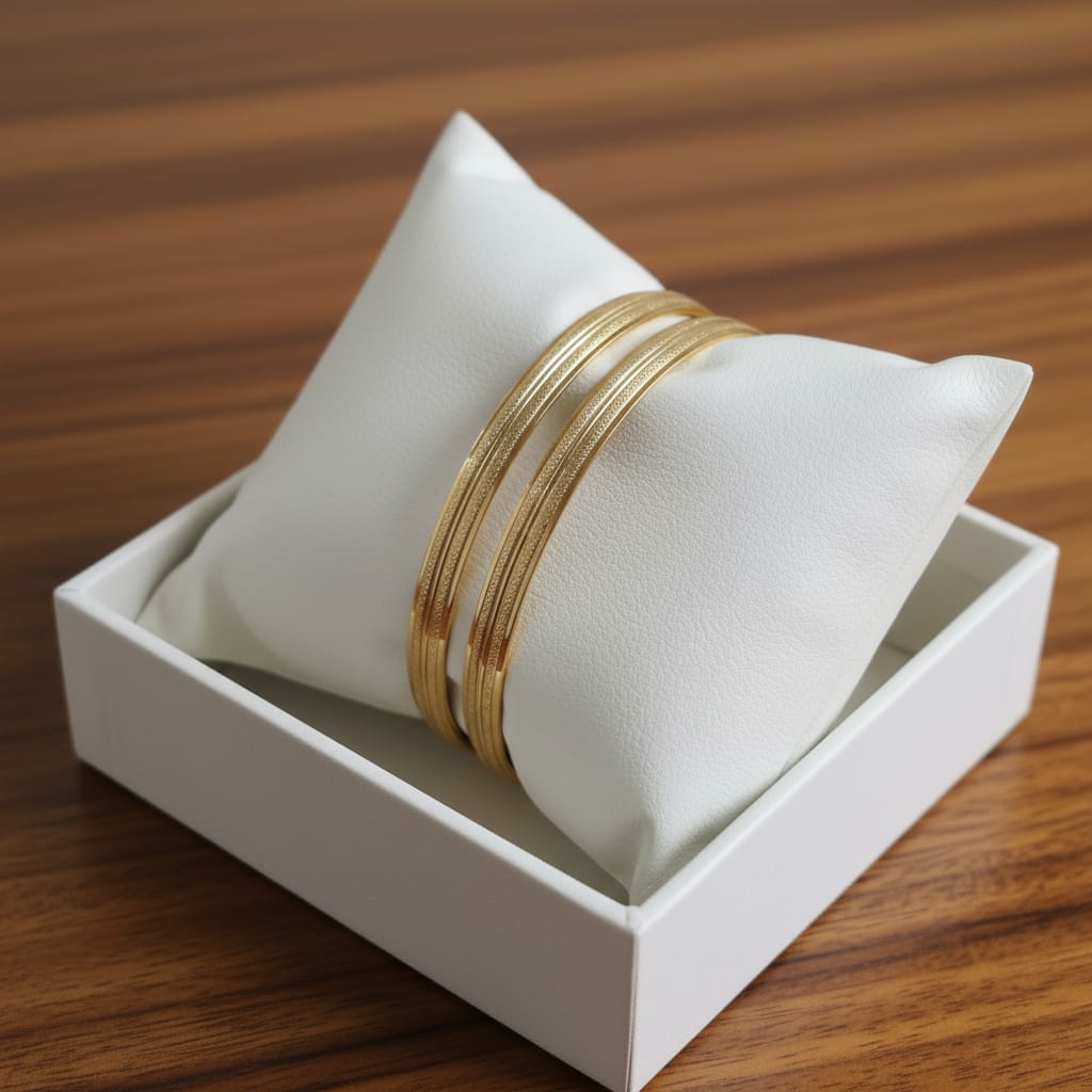 1 Gram Gold Multi-Line Engraved Bangles