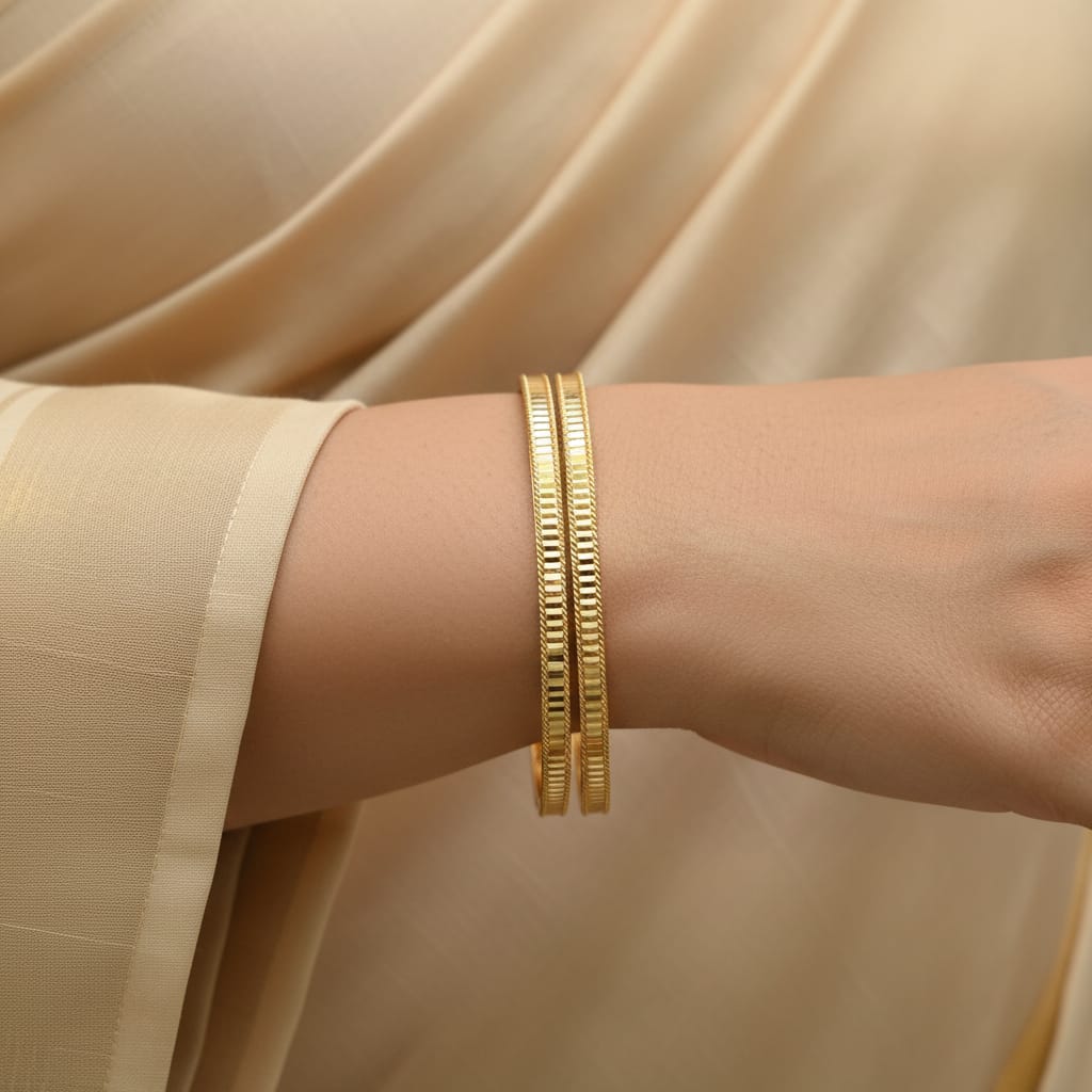One Gram Gold Checkered Bangles