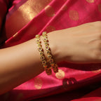 One Gram Gold 4-Row Beaded Lattice Bangles