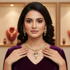 Rajwadi Kundan Meenakari Necklace Set