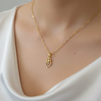 CZ Marquise Pendant Gold Chain