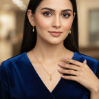 Micro Gold Rope Chain Shankh Pendant