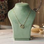Double Ring CZ Micro Gold Pendant Chain