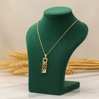CZ Geometric Bar Pendant Micro Gold Chain