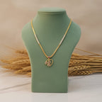 CZ Floral Heart Pendant with Gold Chain