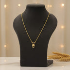 Micro Gold Plated Geometric CZ Pendant Chain