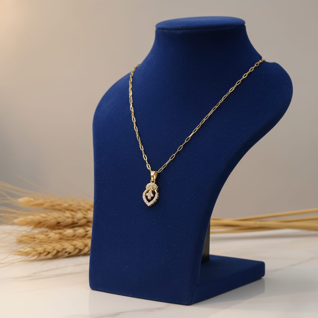 CZ Marquise Pendant Gold Chain