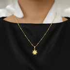 Sunburst Micro Gold Plated Pendant Chain