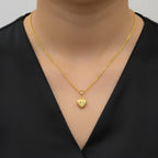 Puffy Heart Micro Gold Pendant Chain