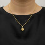 Puffy Heart Micro Gold Pendant Chain