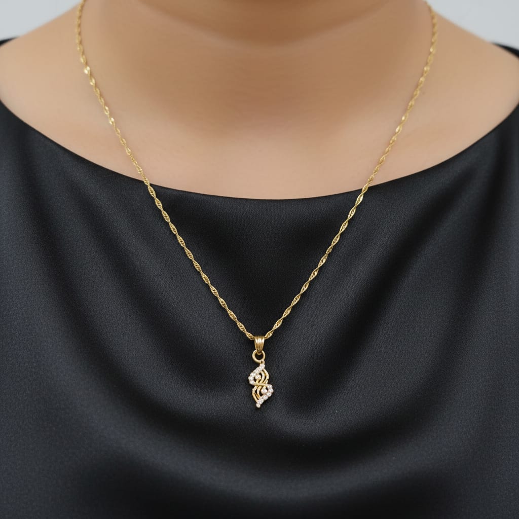 Twisted Rope Gold Chain Pendant