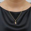 Twisted Rope Gold Chain Pendant