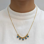 Imported Luxe Stainless Steel Multi Evil Eye Pendant Chain